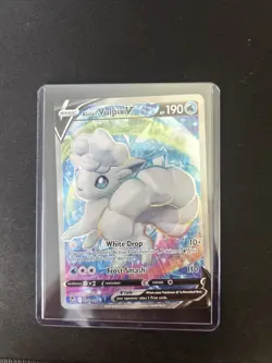 NM Pokemon TCG Alolan Vulpix V (Full Art) Sword & Shield - Silver Tempest... - Image 1