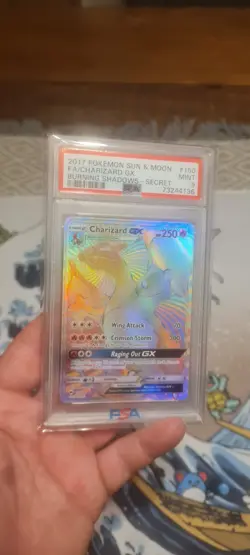 Pokemon TCG Burning Shadows Charizard GX 150/147 Rainbow Secret Rare PSA 9 - Image 2