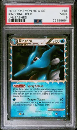 2010 POKEMON HEARTGOLD & SOULSILVER UNLEASHED #85 KINGDRA-HOLO PSA 9 - Image 1