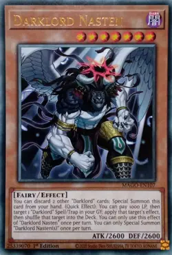 MAGO-EN107 DARKLORD NASTEN RARE 1ST EDITION YuGiOh CARD - Image 1