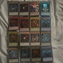 Yu-Gi-Oh! TCG Konami Card Lot 16x Dark Magician, Blue-Eyes, Red-Eyes, Gods - Image 1
