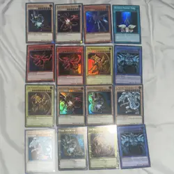 Yu-Gi-Oh! TCG Konami Card Lot 16x Dark Magician, Blue-Eyes, Red-Eyes, Gods - Image 2