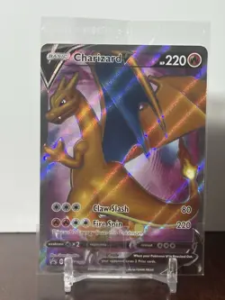 Pokemon TCG Sealed Charizard v Promo Card SWSH050 Holo Rare - Image 1