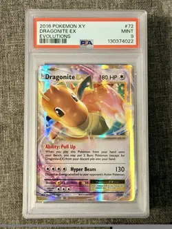 Pokemon Dragonite EX Evolutions 72/108 Holo Ultra Rare Basic PSA 9 Card - Image 3