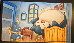 Pokemon Playmat LOT (8) Pokemon Van Gogh Museum Munchlax,Snorlax and 7 OTHERS - Image 1