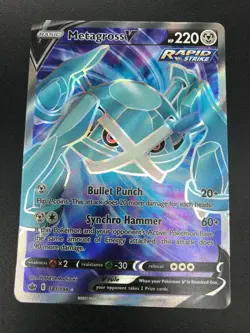 Metagross V 181/198 FULL ART ULTRA RARE Pokemon SWSH Chilling Reign Holo NM 2021 - Image 1