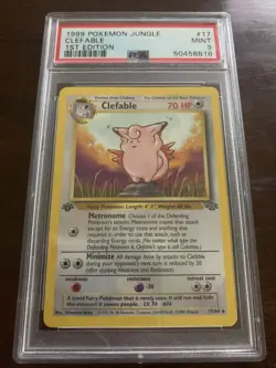 1999 Pokemon 1st Edition Jungle Clefable PSA 9 Mint 17/64 - Image 1