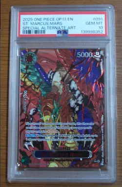2025 One Piece Carrying On His Will SPECIAL ALT ART #091 ST. MARCUS MARS PSA 10 - Image 1