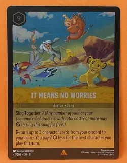 Disney Lorcana IT MEANS NO WORRIES Cold Foil Reign of Jafar 42/204 Rare - Image 1