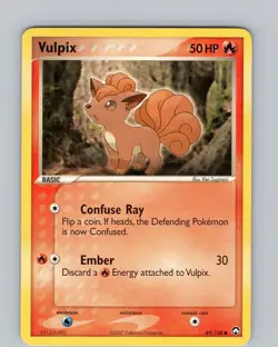 Pokemon TCG Vulpix EX Power Keepers 69/108 Regular Common Card Played MP - Image 1