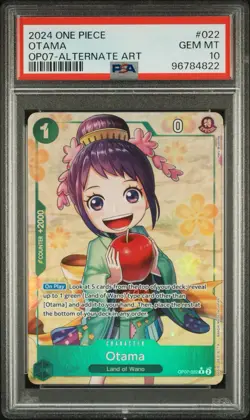 One Piece Card Otama Alt Art OP07-022 500 Years in the Future PSA 10 - Image 1
