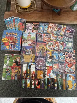 LOT OF 51 TOPPS SERIES 2 POKEMON CARDS FOILS AND EMPTY PACKS AND BOX - Image 1