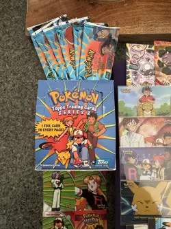 LOT OF 51 TOPPS SERIES 2 POKEMON CARDS FOILS AND EMPTY PACKS AND BOX - Image 2