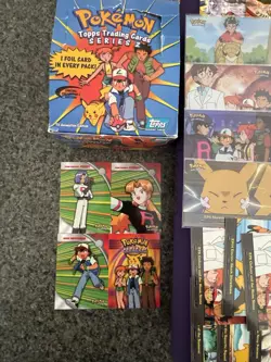 LOT OF 51 TOPPS SERIES 2 POKEMON CARDS FOILS AND EMPTY PACKS AND BOX - Image 3