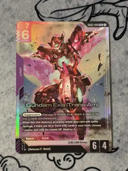 Gundam Card Game GD03-049 LR Gundam Exia (Trans-Am) Foil Bandai - Image 1