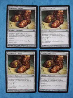 MTG Magic the Gathering TRAILBLAZER'S BOOTS ZENDIKAR NM X4 ACTUAL PICTURES - Image 1