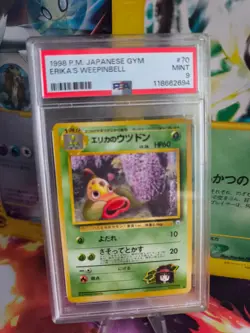 Pokemon Card Erika's Weepinbell Ultrigaria Japanese Gym heroes 1998 PSA 9 - Image 1