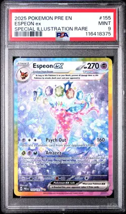 2025 POKEMON PRE EN-PRISMATIC EVOLUTIONS #155 ESPEON EX PSA 9 - Image 1