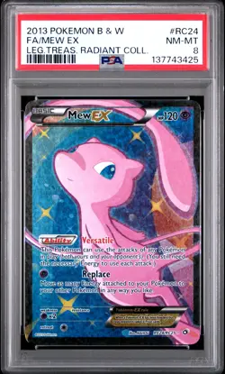 2013 POKEMON B&W LEGEND TREASURES RADIANT COLL #RC24 FULL ART/MEW EX PSA 8 - Image 1