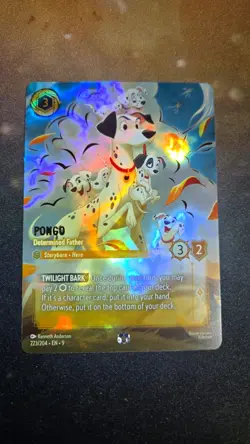 Disney Lorcana Fabled- Pongo - Determined Father Enchanted 223/204 Holo - Image 1