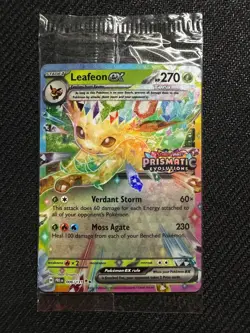 Pokemon TCG Prismatic Evolutions Leafeon ex 006/131 Stamped Promo Card Sealed - Image 1