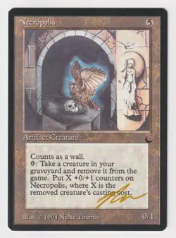 Gold Signed Necropolis MP The Dark Artist NeNe Thomas 1994 MTG Magic Vintage! - Image 1