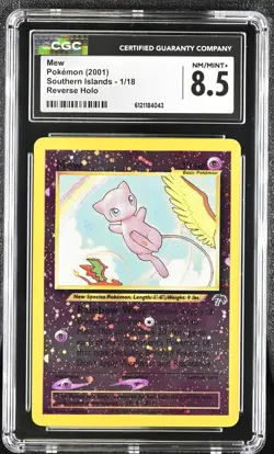 CGC 8.5 Mew 2001 Southern Islands 1/18 Reverse Holo Pokemon Card - Image 1