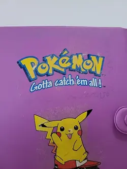 1999 Pokemon { Pikachu and Ash on cover} purple 4 Pocket 30 Page Binder - Image 2