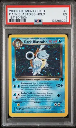 2000 POKEMON ROCKET 1ST ED #3 DARK BLASTOISE-HOLO PSA 5 - Image 1