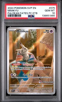 Mimikyu Paldean Fates Pokemon Center Stamp Promo 075 - SVP EN - PSA 10 - Image 1