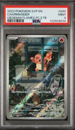 2023 POKEMON OBSIDIAN FLAMES POKEMON CENTER ETB PROMO SVP #044 CHARMANDER PSA 9 - Image 1