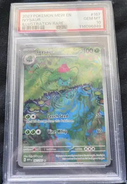 Pokemon TCG Ivysaur 167/165 Scarlet & Violet 151 Illustration Rare Holo PSA 10 - Image 1