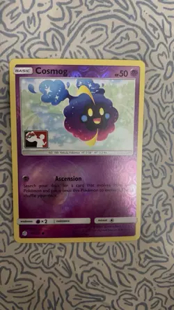 Pokemon TCG Card Cosmog 99/236 SM-Cosmic Eclipse Club Promo Reverse Holo - Image 2