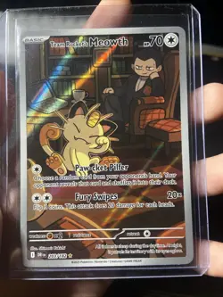 Team Rockets Meowth 203/182 SV10 Destined Rivals Illustrated Card Mint Condition - Image 2