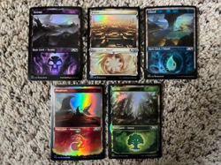 MTG- Basic Land Set x5 - M21 Showcase FOIL - Image 1
