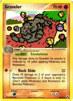 Pokemon TCG Graveler Legend Maker 34/92 Uncommon LP - Image 1