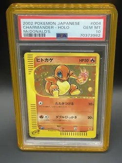 2002 Pokemon Charmander McDonald's Japanese Holo Promo #004 PSA 10 Hand Swirl - Image 1