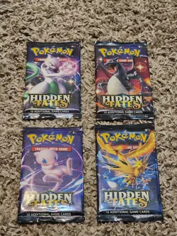 Pokemon Sun & Moon Hidden Fates Sealed Booster Pack Lot of 4! - Image 1