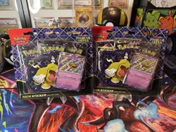 2x Pokemon Scarlet Violet Paldean Fates - SHINY GREAVARD TECH STICKER COLLECTION - Image 1