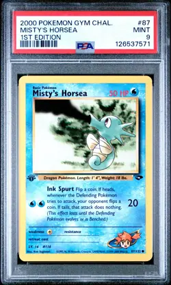Misty's Horsea 1. Ed PSA 9 | Gym Challenge 87/132 | Pokemon Karte EN MINT 2000 - Image 1