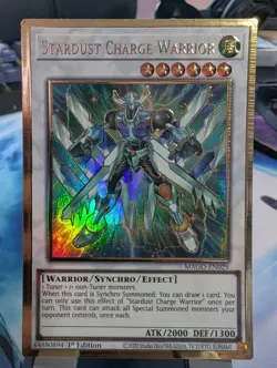 YuGiOh! Stardust Charge Warrior MAGO-EN029 Gold Rare 1st Ed - Image 1