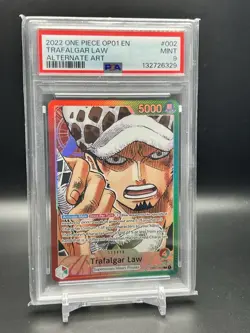 2022 ONE PIECE OP01 EN TRAFALGAR LAW ALT ART PSA 9 - Image 1