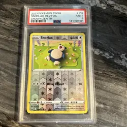 2023 Pokemon SWSH Snorlax Reverse Holo Crown Zenith 109/159 PSA 9 Mint - Image 1