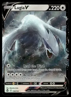 Pokemon Cards Lugia V 138/195 Silver Tempest Holo Rare V NM *2 - Image 1