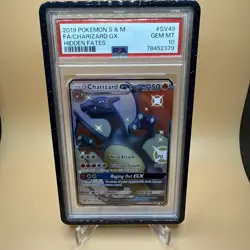 2019 POKEMON SUN & MOON HIDDEN FATES #SV49 FULL ART/CHARIZARD GX PSA 10 - Image 1