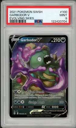 2021 Pokemon Evolving Skies Garbodor V #100 PSA 9 - Image 1