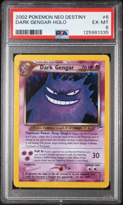 2002 Pokemon Neo Destiny Dark Gengar Holo 6/105 PSA 6 EX-MT - Image 1