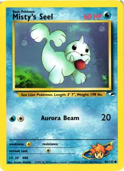 Pokemon TCG Misty's Seel Gym Heroes 88/132 Regular Unlimited Common LP - Image 1