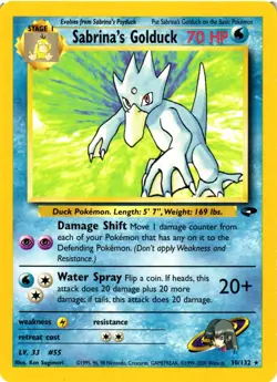 Pokemon TCG Sabrina's Golduck 30/132 Gym Challenge Regular Rare VLP - Image 1