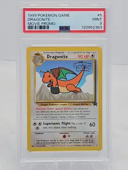 1999 Pokemon Game Dragonite #5 Kids WB Presents Movie Promo - PSA 9 Mint - WotC - Image 1
